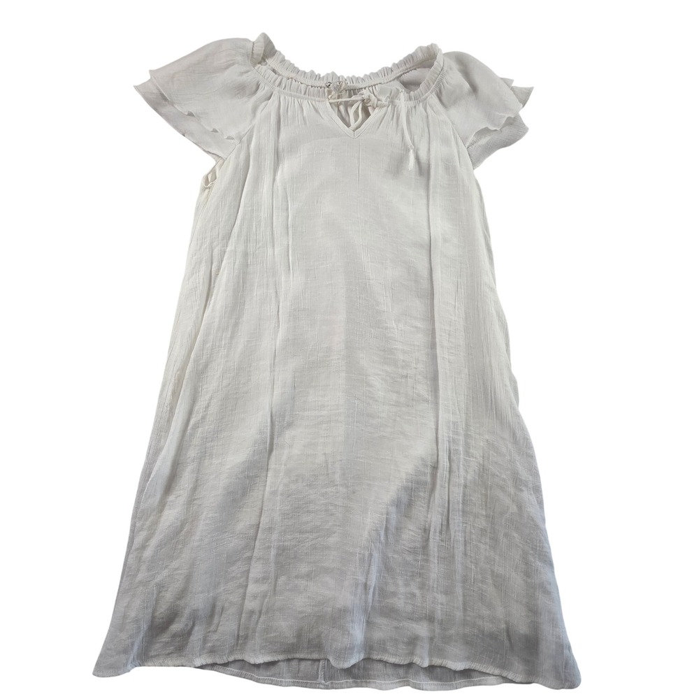 Naif Gauze Peasant Shift Dress‎ Small White Cottagecore Minimal Boho Ethereal